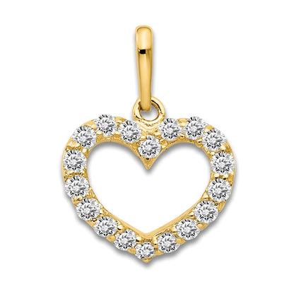 14K Gelbgold 14K Zirkonia Kinder Herz Anhänger