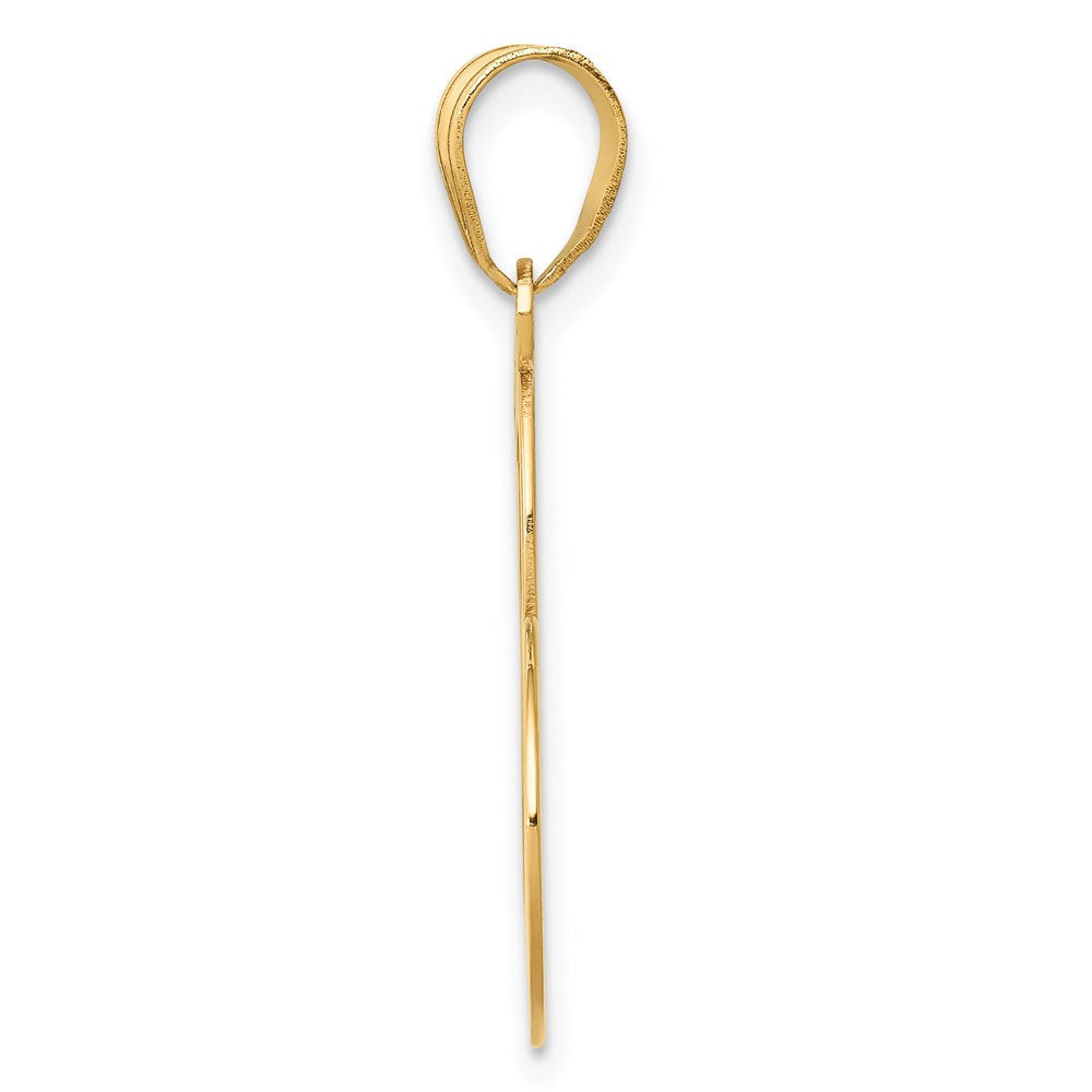 14K Gelbgold Herz-Charm mit ausgeschnittenem Awareness-Band