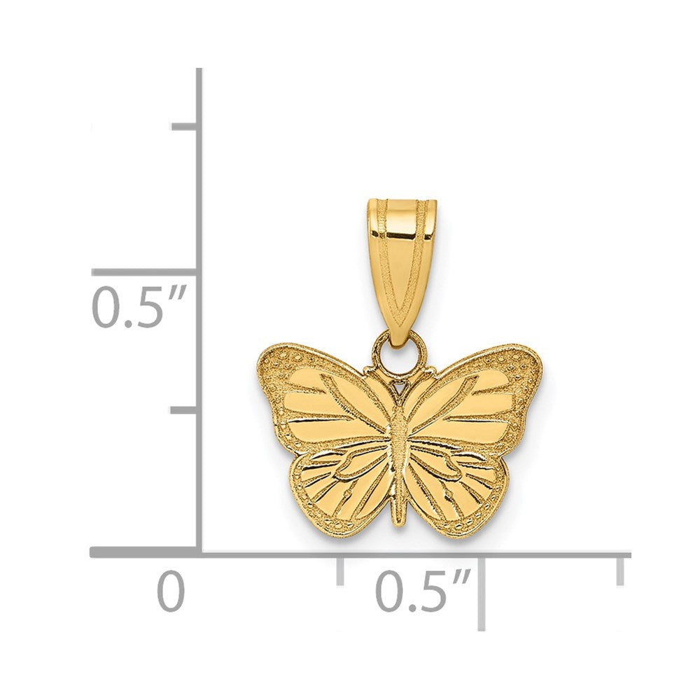 14K Gelbgold 14K Lasergeschnitten Schmetterling Charm