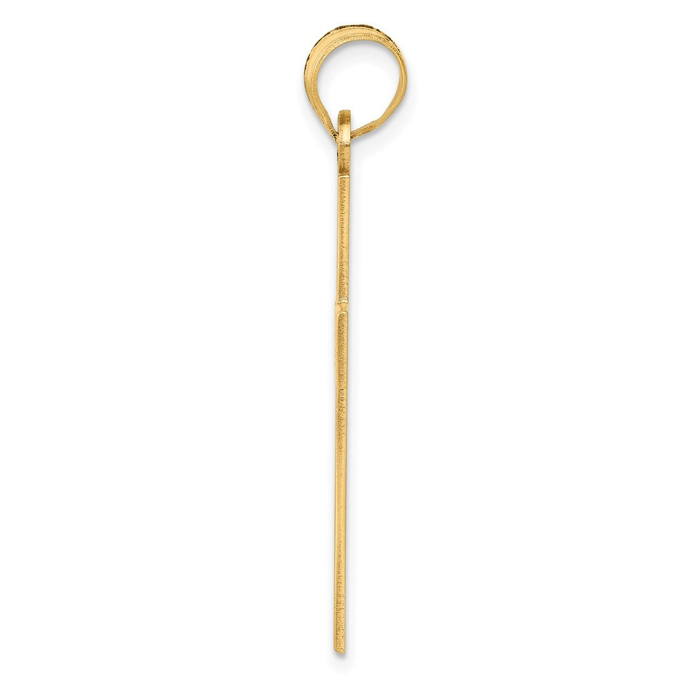 14K Gelbgold Lasergeschnittener JESUS-Kreuz-Charm
