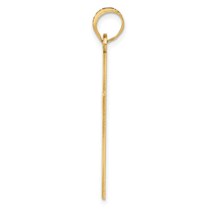 14K Gelbgold Lasergeschnittener JESUS-Kreuz-Charm