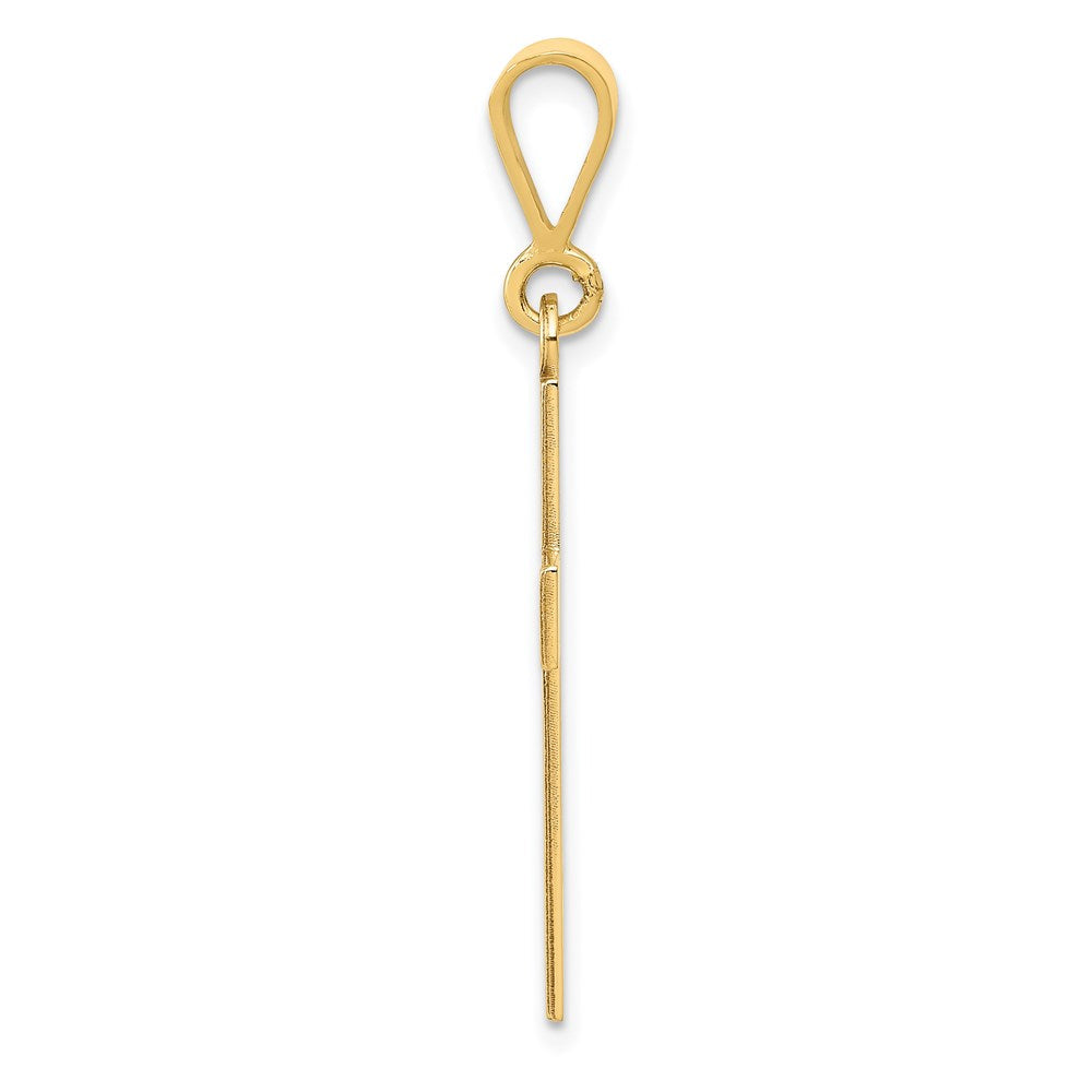 14K Gelbgold Laser-geschnittener FAITH-Kreuz-Charm