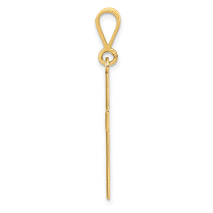 14K Gelbgold Laser-geschnittener FAITH-Kreuz-Charm