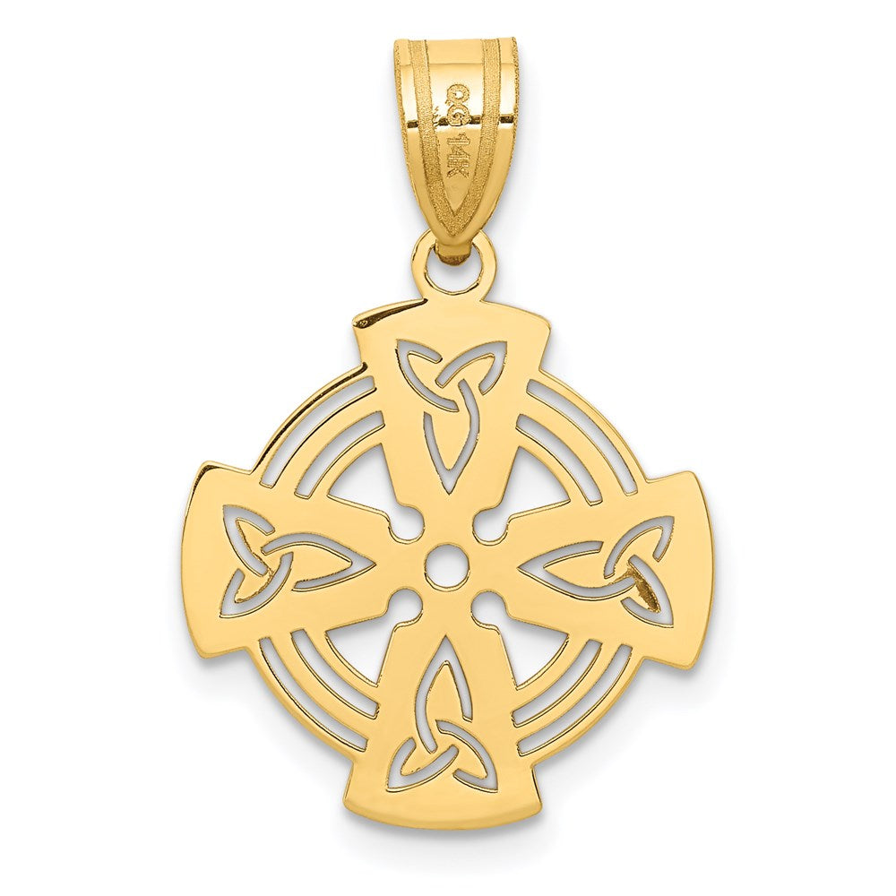 14K Gelbgold 14K Lasergeschnitten Keltisch Kreuz Charm