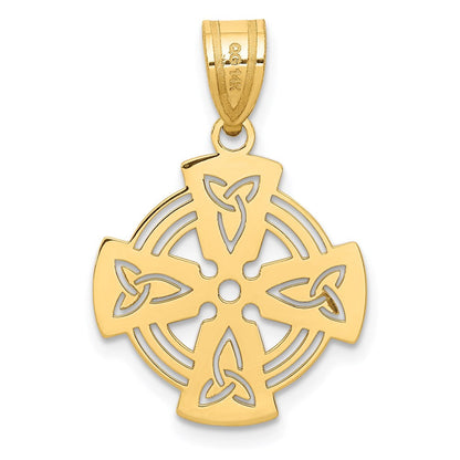 14K Gelbgold 14K Lasergeschnitten Keltisch Kreuz Charm
