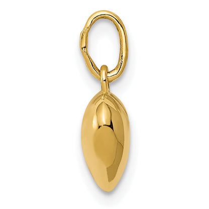14K Gelbgold 14K Poliert 3-d Gewölbt Herz Charm