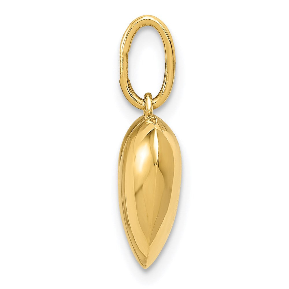 14K Gelbgold 14K Poliert 3-d Gewölbt Herz Anhänger