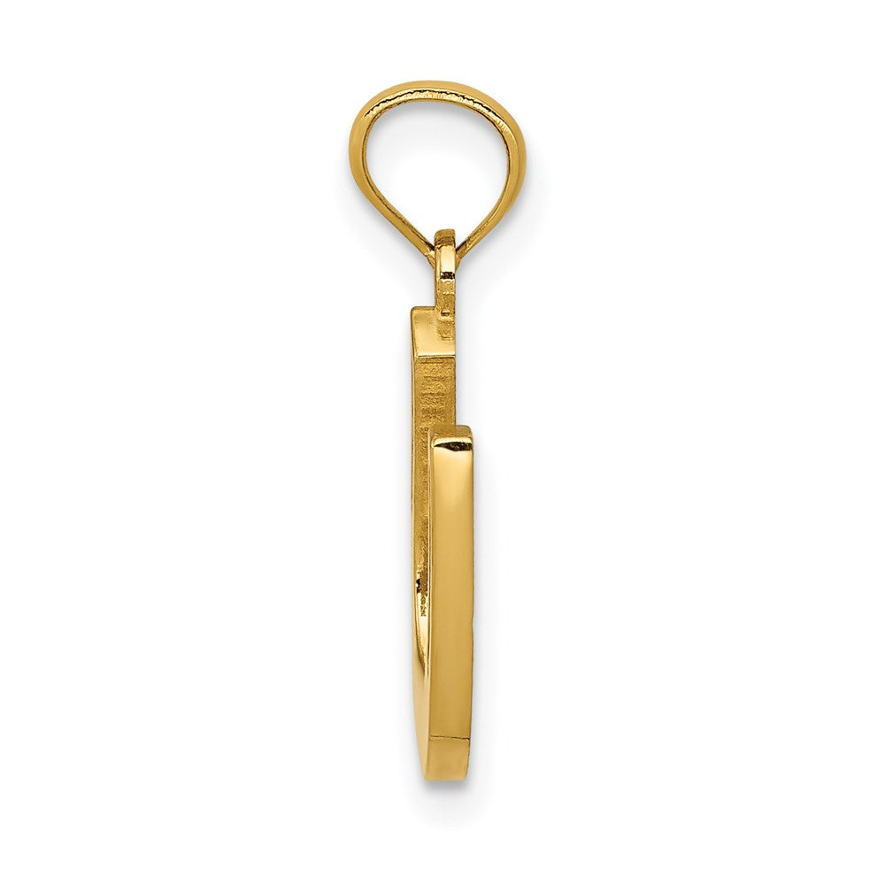 14K Gelbgold 14K Gold Poliert Hufeisen Anhänger