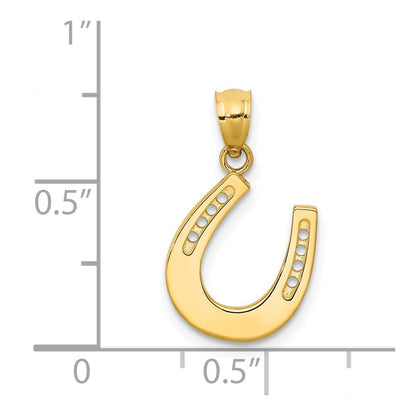14K Gelbgold 14K Gold Poliert Hufeisen Anhänger