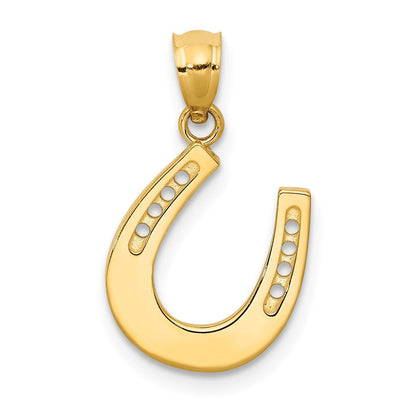 14K Gelbgold 14K Gold Poliert Hufeisen Anhänger