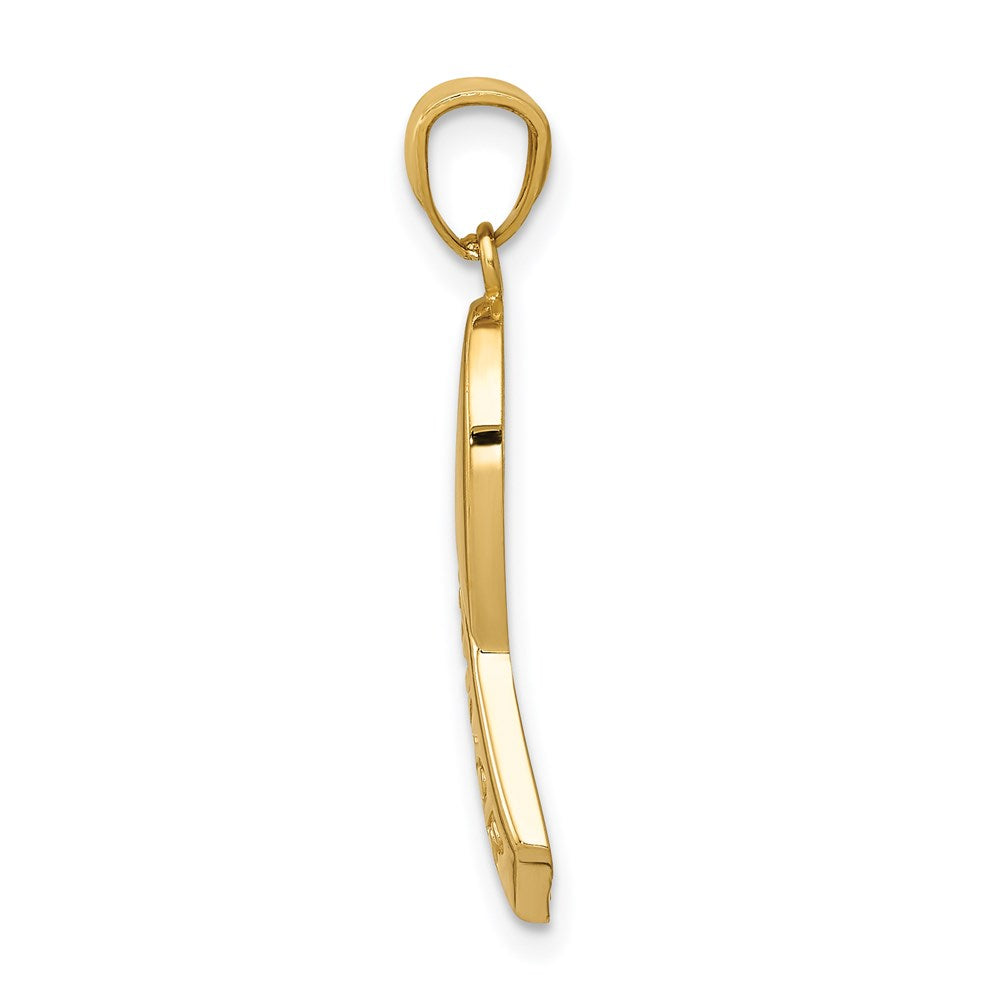 14K Gelbgold 14K Gold Poliert Survivor Schleife Anhänger