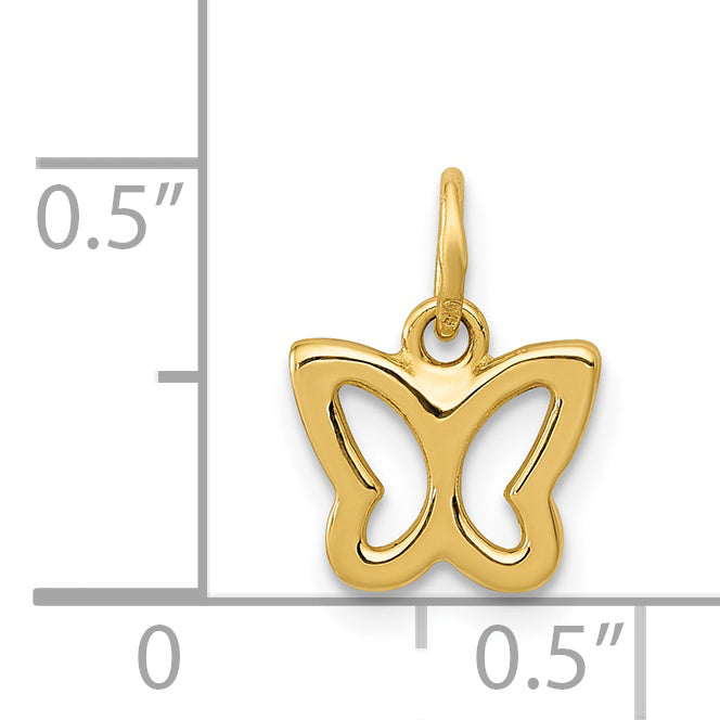 14K Gelbgold 14K Poliert Schmetterling Anhänger
