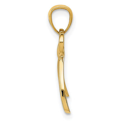14K Gelbgold 14K Gold Poliert Klein Schleife Anhänger