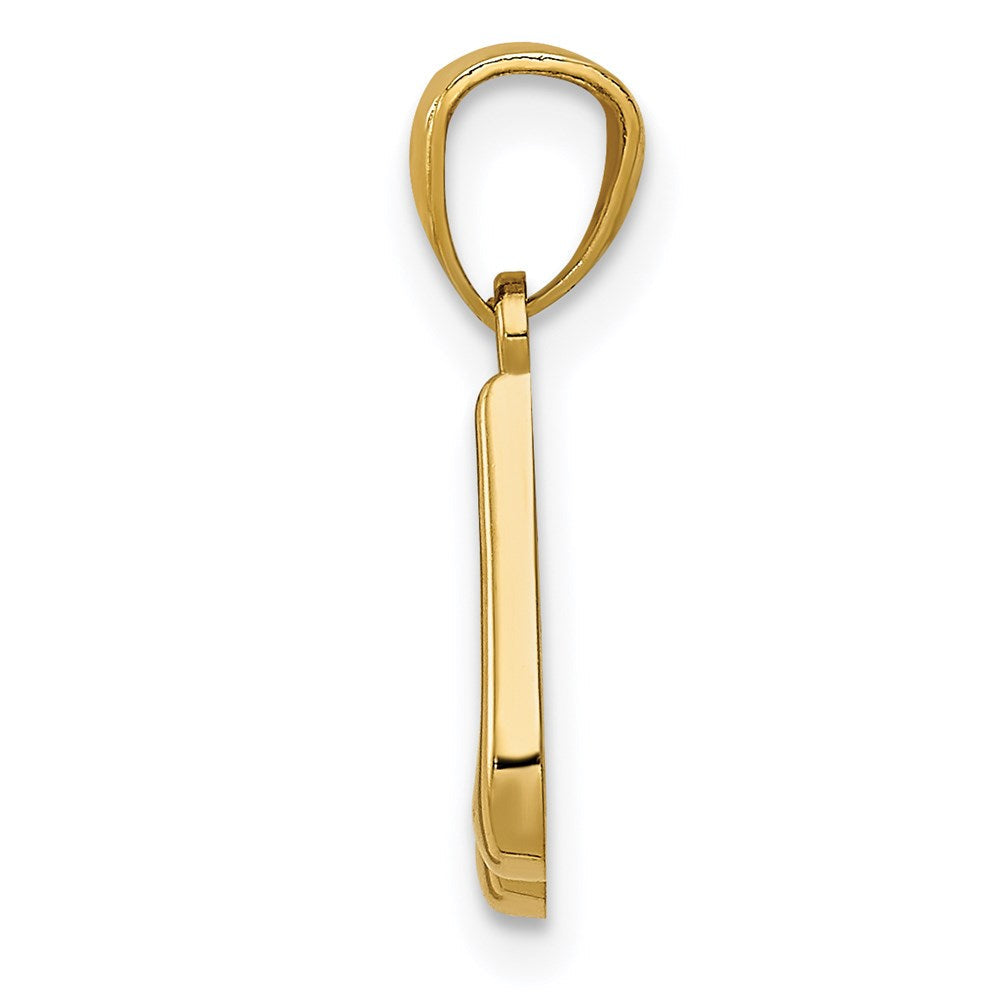 14K Gelbgold 14K Gold Poliert Musik Note Anhänger