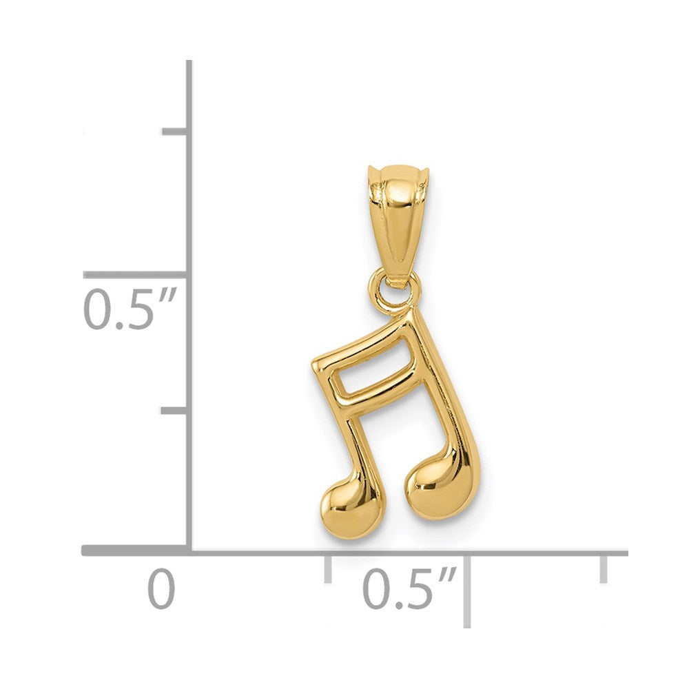 14K Gelbgold 14K Gold Poliert Musik Note Anhänger