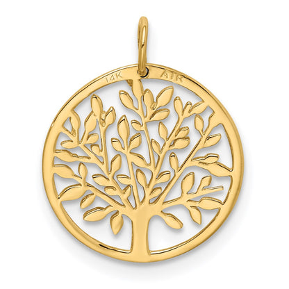 14K Gelbgold 14K Rund Baum Anhänger
