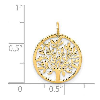 14K Gelbgold 14K Rund Baum Anhänger
