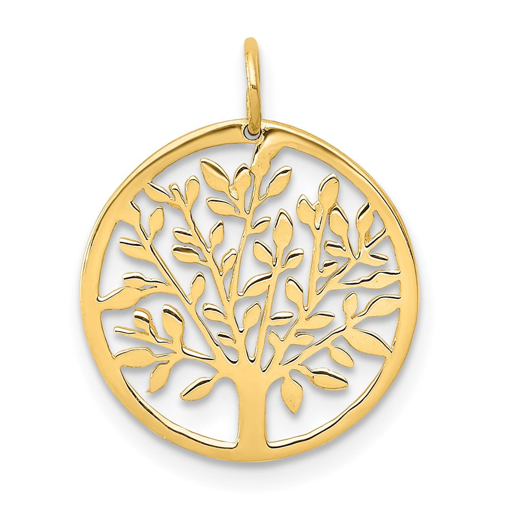 14K Gelbgold 14K Rund Baum Anhänger