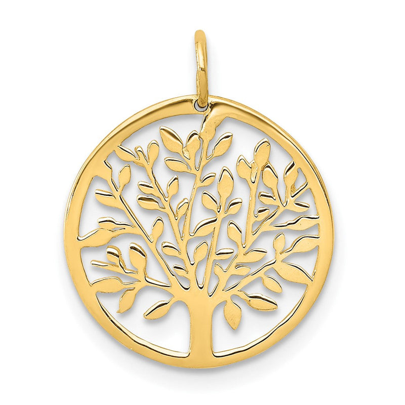 14K Gelbgold 14K Rund Baum Anhänger