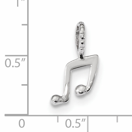 14K Weißgold 14K Weißgold Poliert Musical Note Anhänger