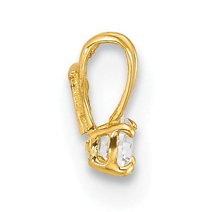 14K Gelbgold 14K Childrens Winzig Zirkonia Anhänger