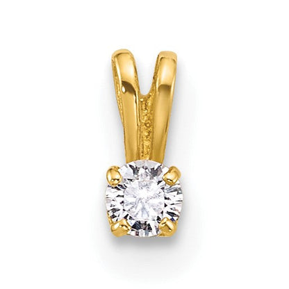 14K Gelbgold 14K Childrens Winzig Zirkonia Anhänger