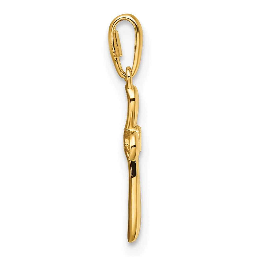 14K Gelbgold 14K Childrens Zirkonia Kreuz Anhänger