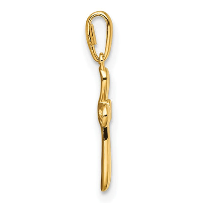 14K Gelbgold 14K Childrens Zirkonia Kreuz Anhänger
