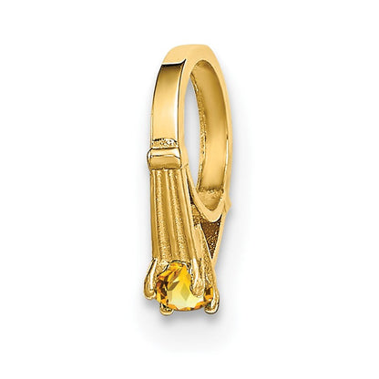 14K Gelbgold 14K 3d Ring mit Gelb Zirkonia Charm