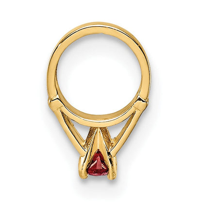 14K Gelbgold 14K 3d Ring mit Rot Zirkonia Charm