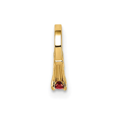 14K Gelbgold 14K 3d Ring mit Rot Zirkonia Charm