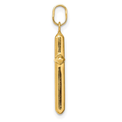 14K Gelbgold 14K Poliert Hohl Lateinisch Kreuz Charm