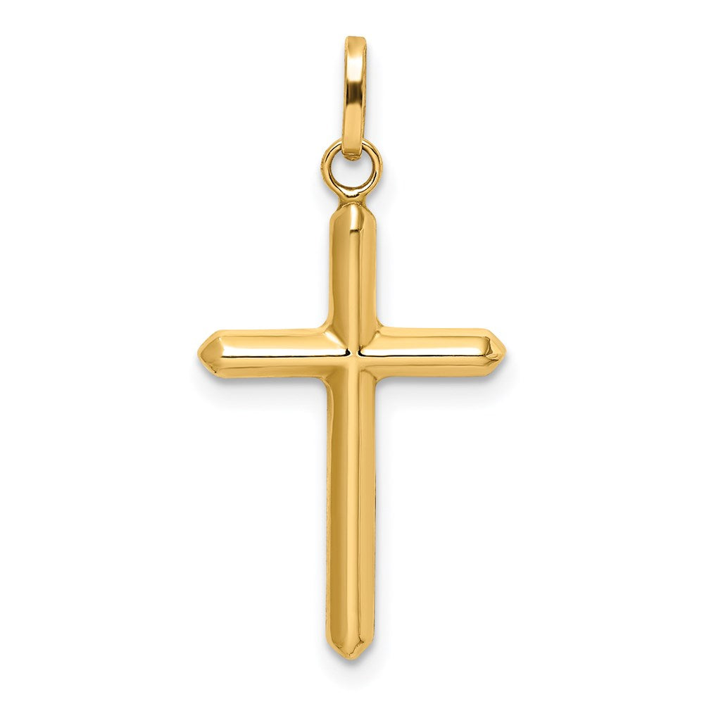 14K Gelbgold 14K Poliert Hohl Lateinisch Kreuz Charm