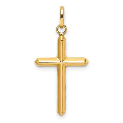 14K Gelbgold 14K Poliert Hohl Lateinisch Kreuz Charm