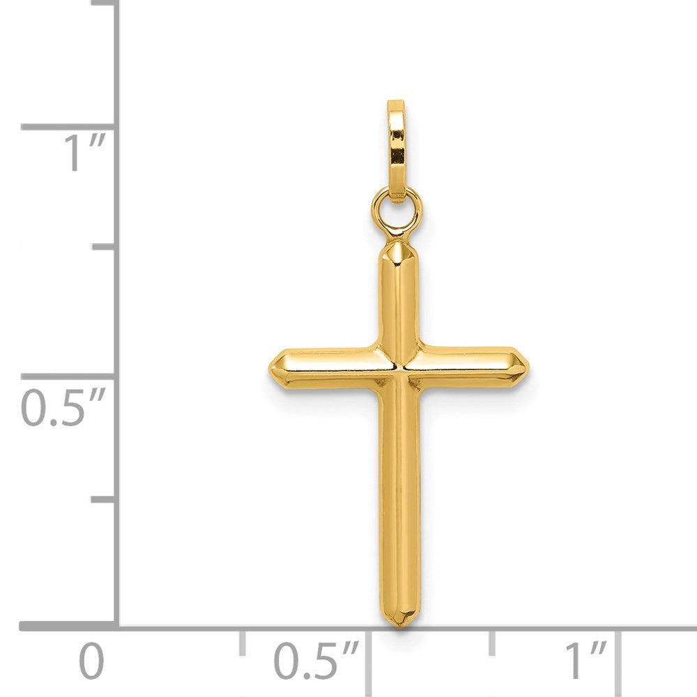 14K Gelbgold 14K Poliert Hohl Lateinisch Kreuz Charm