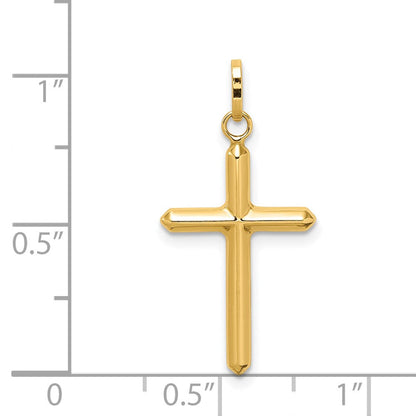14K Gelbgold 14K Poliert Hohl Lateinisch Kreuz Charm