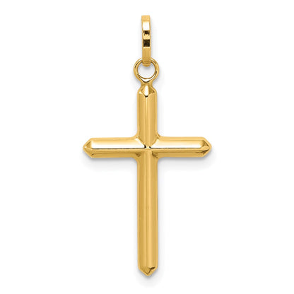 14K Gelbgold 14K Poliert Hohl Lateinisch Kreuz Charm