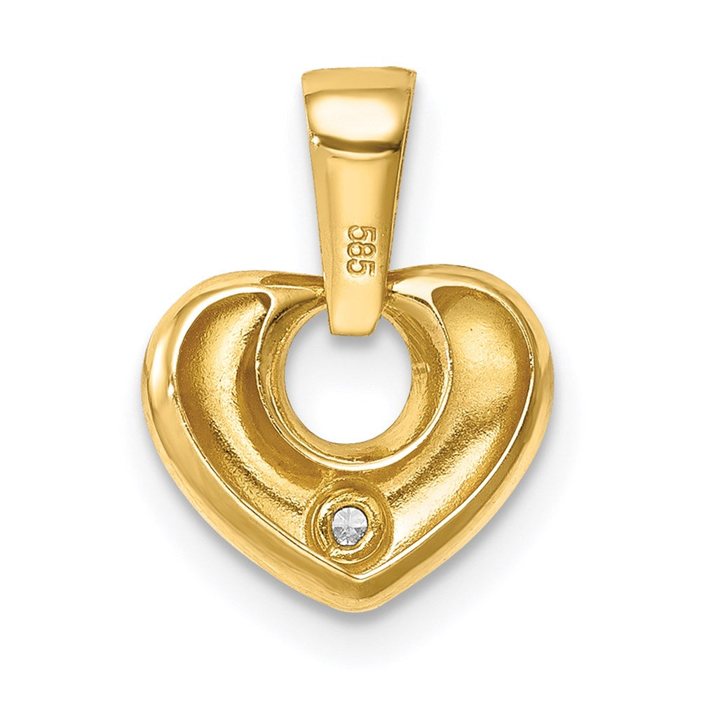 14K Gelbgold 14K Zirkonia Herz Anhänger
