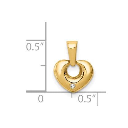 14K Gelbgold 14K Zirkonia Herz Anhänger