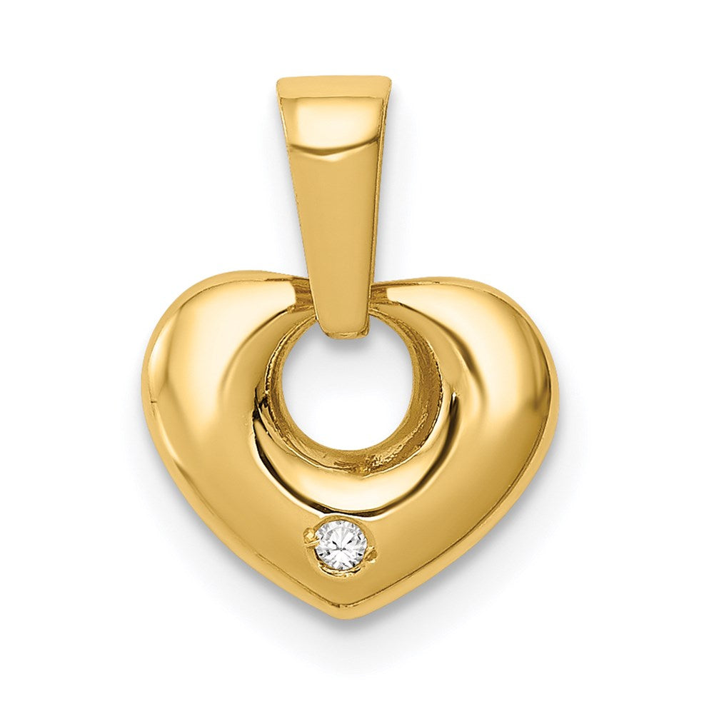 14K Gelbgold 14K Zirkonia Herz Anhänger