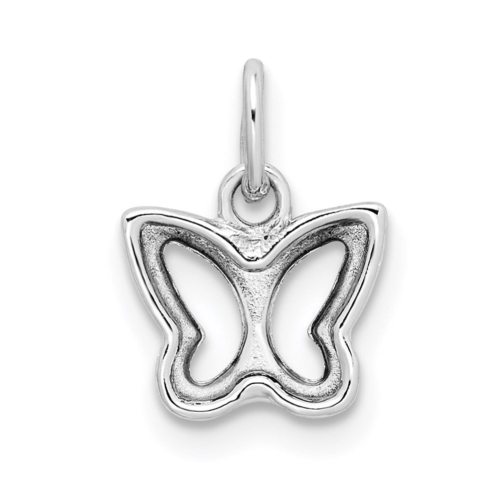 14K Weißgold Ausgeschnitten Schmetterling Anhänger