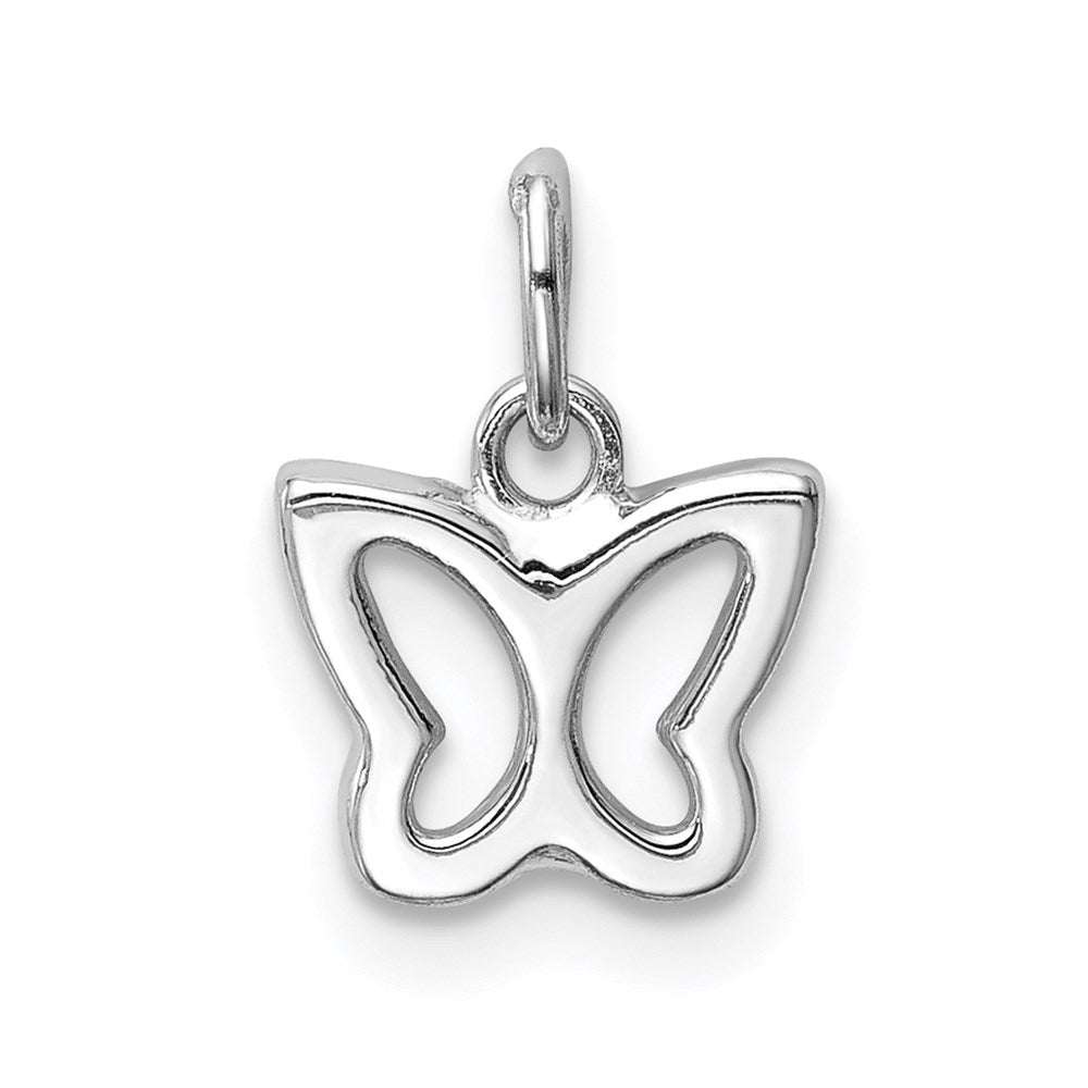 14K Weißgold Ausgeschnitten Schmetterling Anhänger