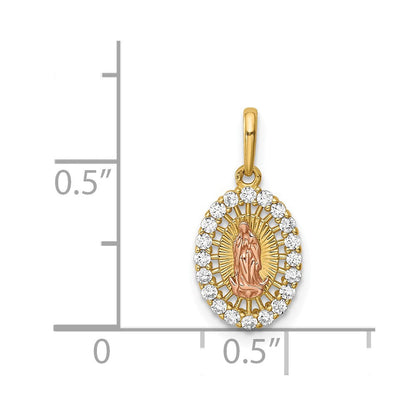 14K Bicolor 14K Bicolor Our Damen Of Guadalupe Zirkonia Anhänger