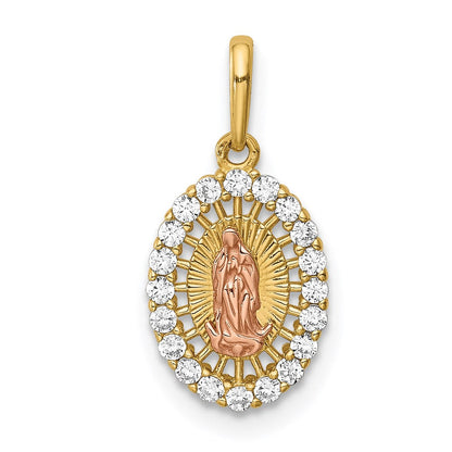 14K Bicolor 14K Bicolor Our Damen Of Guadalupe Zirkonia Anhänger