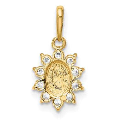 14K Gelbgold 14K Our Damen Of Guadalupe Zirkonia Anhänger
