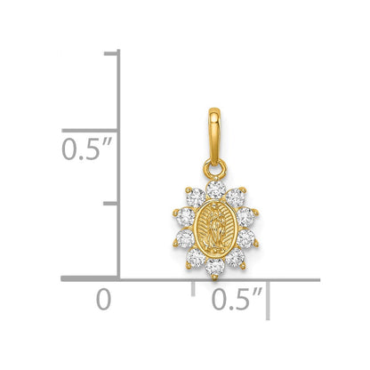 14K Gelbgold 14K Our Damen Of Guadalupe Zirkonia Anhänger