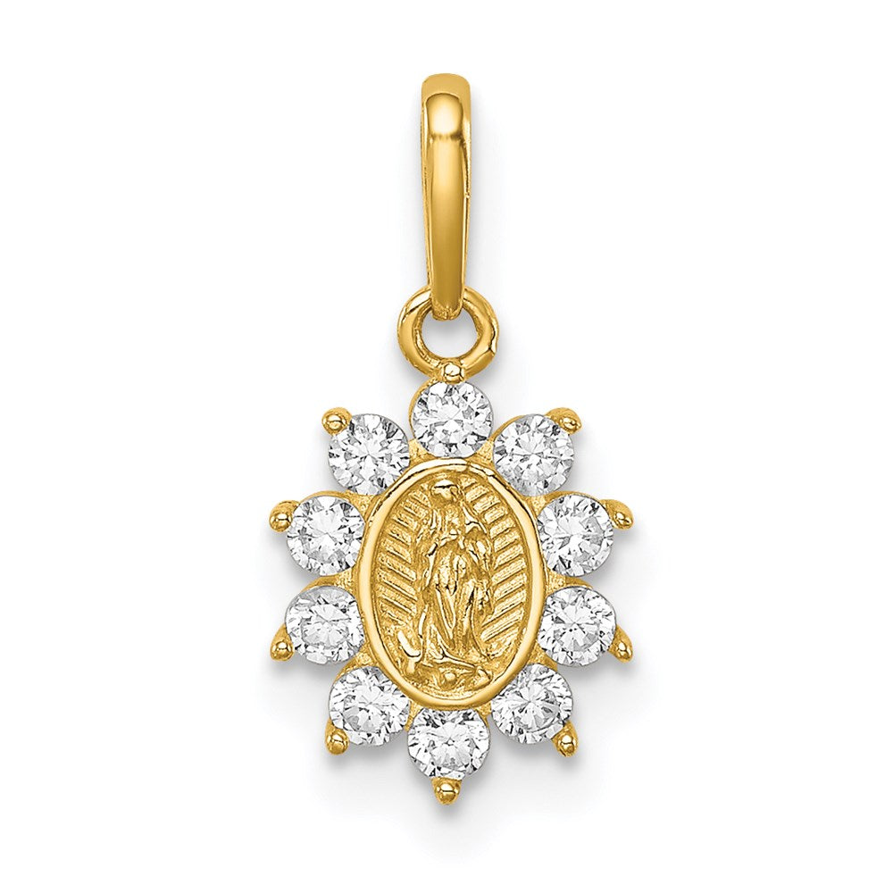 14K Gelbgold 14K Our Damen Of Guadalupe Zirkonia Anhänger