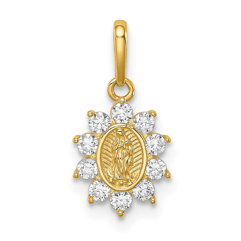 14K Gelbgold 14K Our Damen Of Guadalupe Zirkonia Anhänger