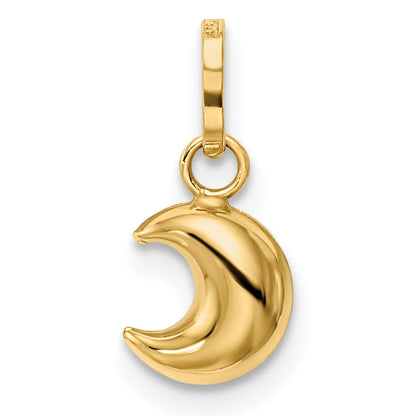 14K Gelbgold 14K Poliert Gewölbt Mond Charm