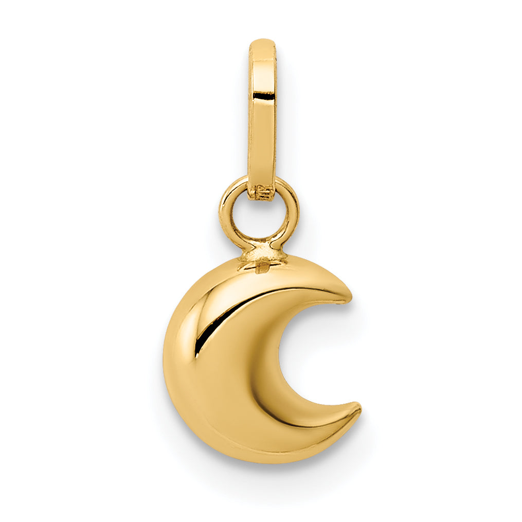 14K Gelbgold 14K Poliert Gewölbt Mond Charm